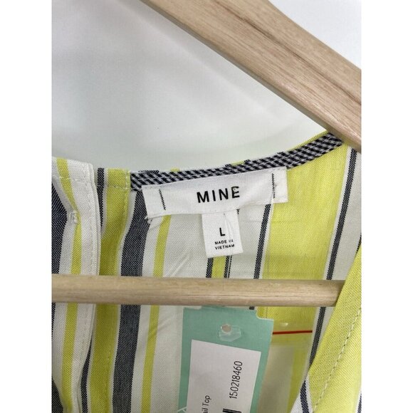 NWT MINE‎ For Stitch Fix Syden Button Back Striped Beachy Tank Top Blouse L - Picture 5 of 11